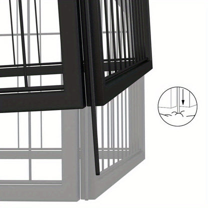 Hondenren – Hondenhok – Puppyren – Loopren – Buitenren – Zwart – 16 Panelen 100x50 cm – Gepoedercoat Staal – Veilig Slot