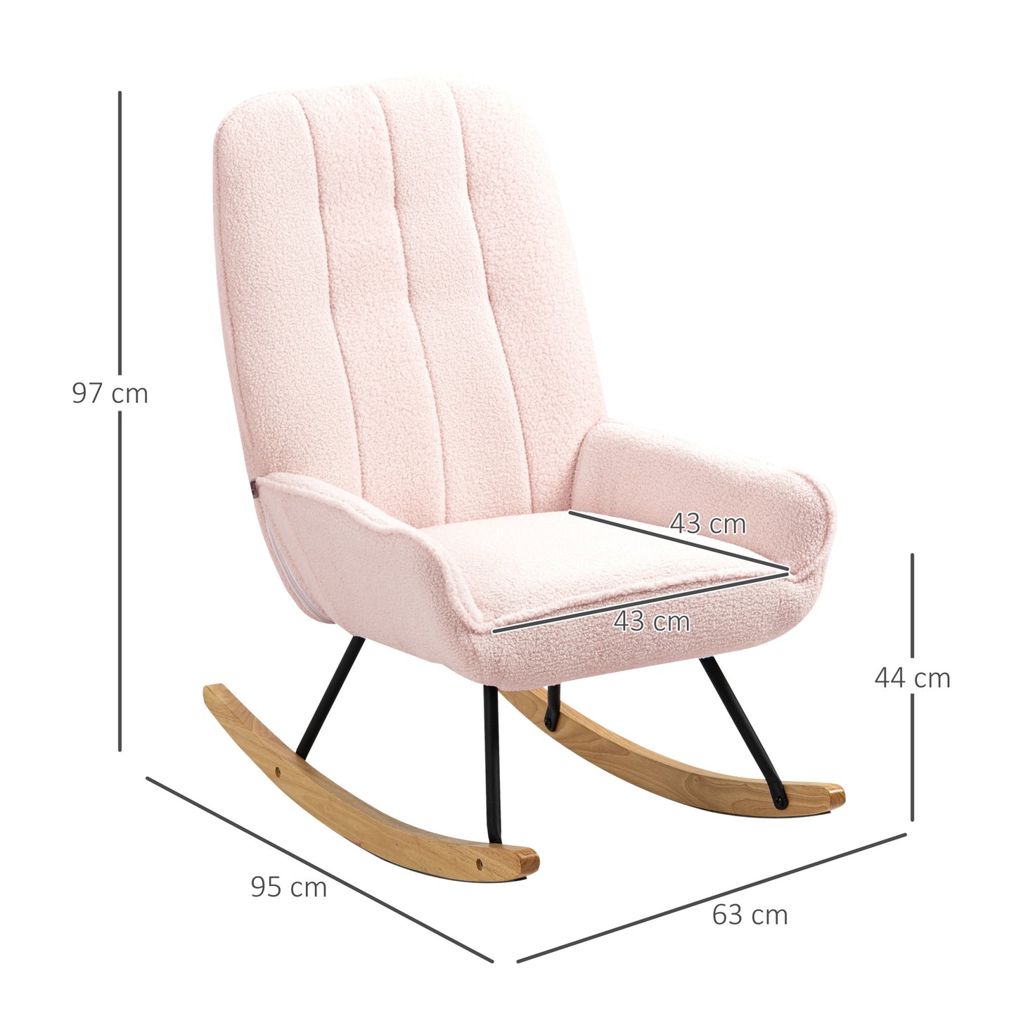 Draaifauteuil – Fauteuil – Relaxstoel – Lounge Stoel – Zachte Roze Fleece Bekleding – Rubberhouten Sleden – Max 150 kg Draagvermogen – Comfortabel Draaimechanisme