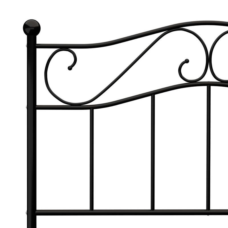 Giroletto Nero in Metallo 90x200cm - Contemporary Black Metal Bed Frame with Ornate Curved Design, Sturdy 4-Way Joint Support, No Assembly Required, Durable & Easy-Clean for Modern Bedroom Decor, Bedroom Furniture, Elegant Be