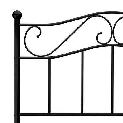 Giroletto Nero in Metallo 90x200cm - Contemporary Black Metal Bed Frame with Ornate Curved Design, Sturdy 4-Way Joint Support, No Assembly Required, Durable & Easy-Clean for Modern Bedroom Decor, Bedroom Furniture, Elegant Be