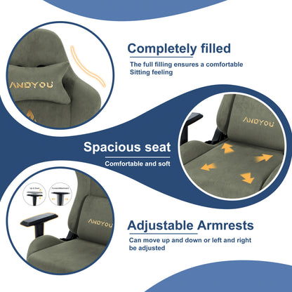 Gamingstoel – Gamestoel – Gaming Chair – Bureaustoel – Game Stoel – Ergonomisch Design – Verstelbare Rugleuning & Voetensteun – Premium Kunstleer – Met Metalen Frame – Groen