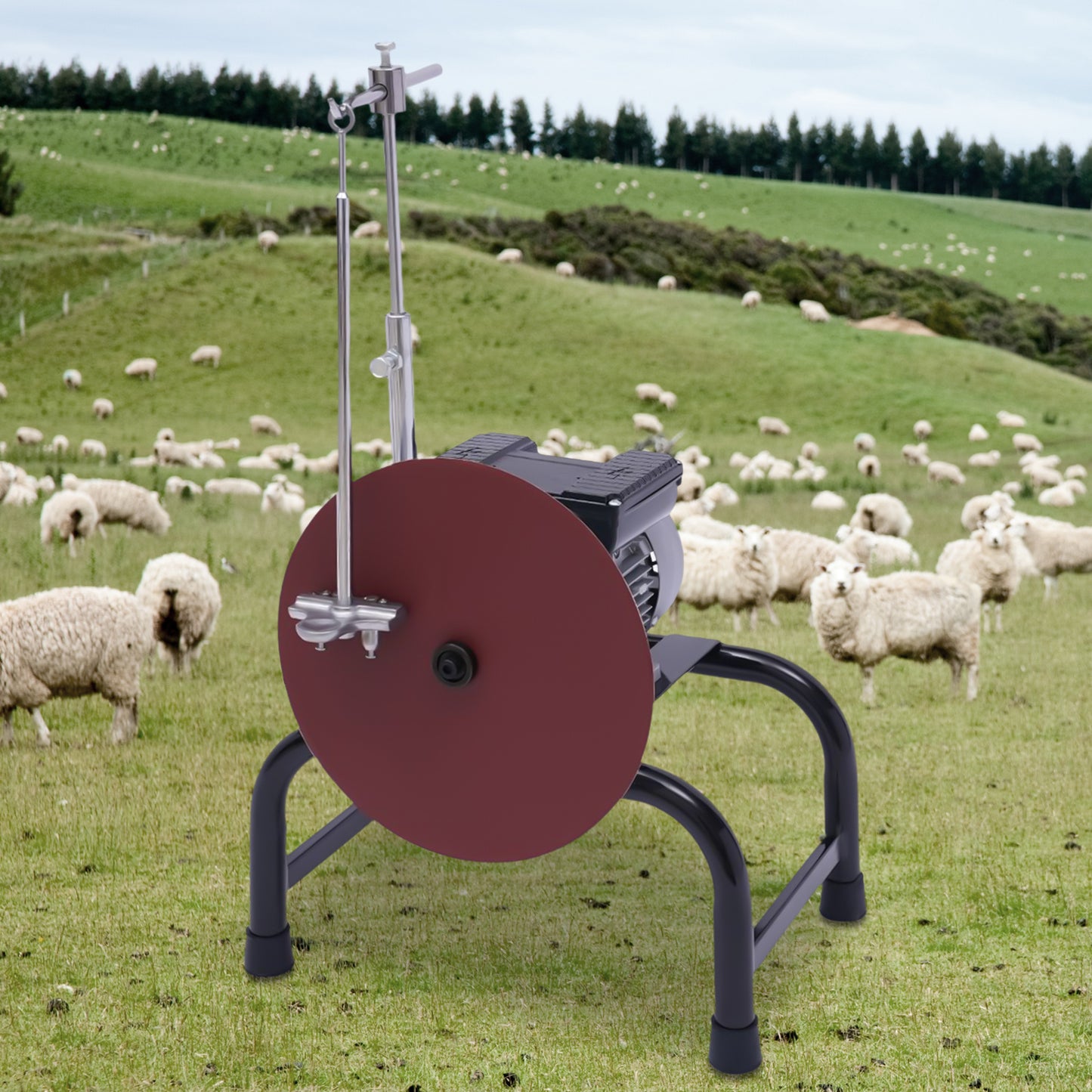 Schaar Slijpmachine – Schapenmes Slijper – Scheermes Slijper – Schaarslijper – Mes Slijpmachine – Zelfklevende Schuurband – Robuust Stalen Frame – Zilverkleurig