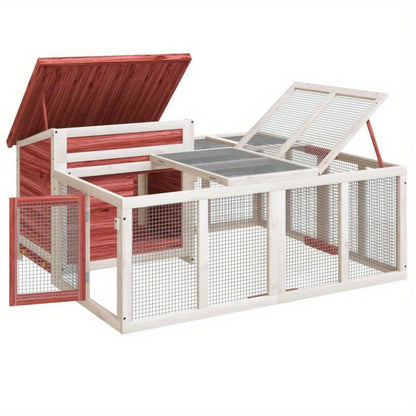 Konijnenhok – Knaagdierenhok – Dierenverblijf – Konijnenkooi – Huisdierhok – Stevig Geïmpregneerd Dennenhout – Ruim 144x123x67,5 cm