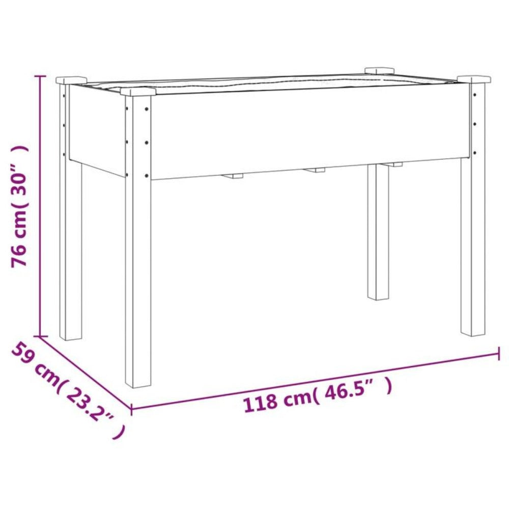 118x59x76 cm Solid Wood Gray Plant Pot | Removable, Temporary, Large Capacity with Drainage Holes, Suitable for Indoor and Outdoor Use
