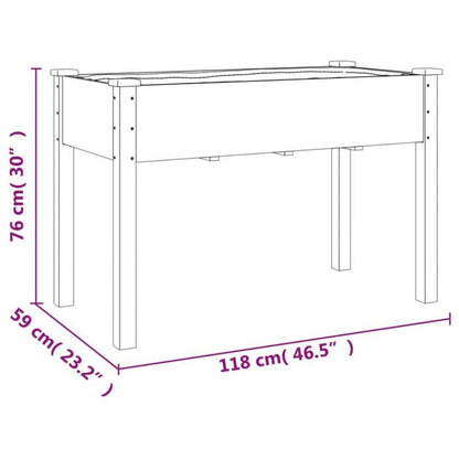 118x59x76 cm Solid Wood Gray Plant Pot | Removable, Temporary, Large Capacity with Drainage Holes, Suitable for Indoor and Outdoor Use