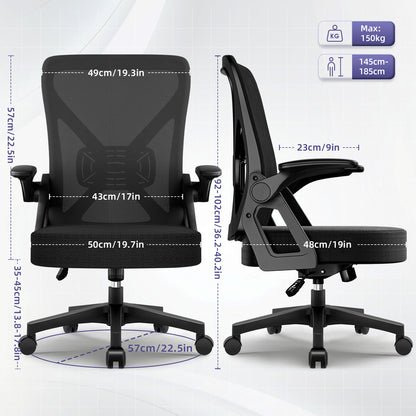 Office Chair with a Load Capacity of 150 Kg, Ergonomic Office Chair, Swivel Chair, Height Adjustable, Leather Office Chair