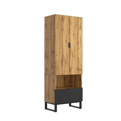 Kapstokkast – Kapstok – Garderobekast – Halmeubel – Opbergkast – Verstelbare Planken – Ruime Hangruimte – Compact & Vrijstaand Design