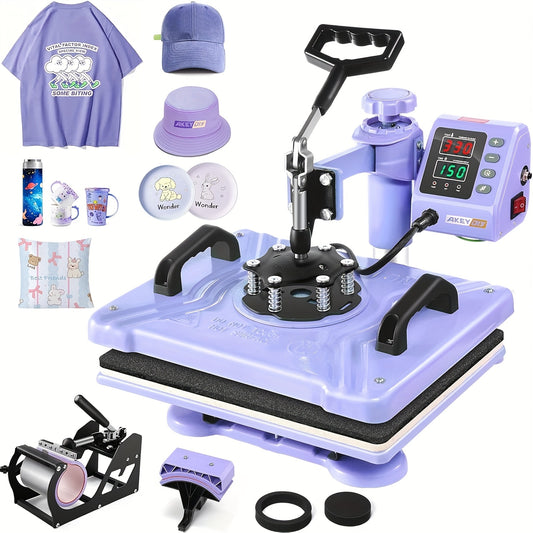 Transferpers – Hittepers – Warmtepers – Heat Press Machine – Textielpers – 30 x 38 cm Werkoppervlak – 360° Draaibaar