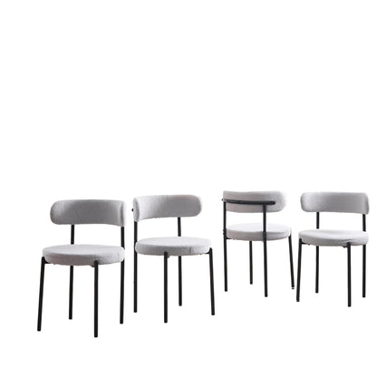 Eetkamerstoelen – Stoelen – Kitchen Chairs – Bistro Stoelen – Moderne Stoelen – Mid-Century Design – Velvet Bekleding – Robuust Metalen Frame – Set van 4 – Grijs