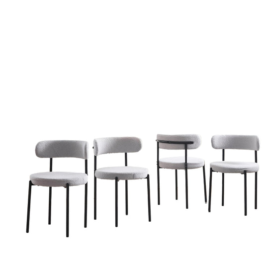 Eetkamerstoelen – Stoelen – Kitchen Chairs – Bistro Stoelen – Moderne Stoelen – Mid-Century Design – Velvet Bekleding – Robuust Metalen Frame – Set van 4 – Grijs
