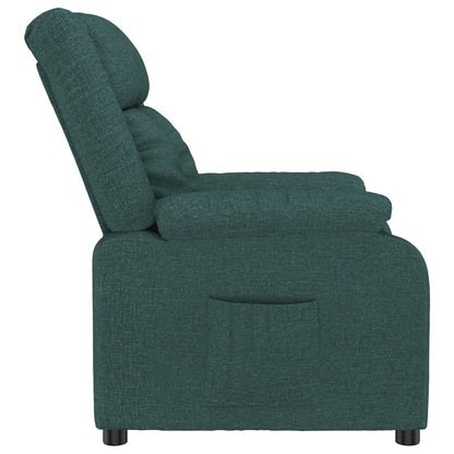 Verstelbare Fauteuil – Relaxstoel – Lounge Stoel – Leunstoel – Zithoek Stoel – Donkergroen – 3-standen Verstelbare Rugleuning en Voetsteun – Ademend en Onderhoudsvriendelijk Stofmateriaal
