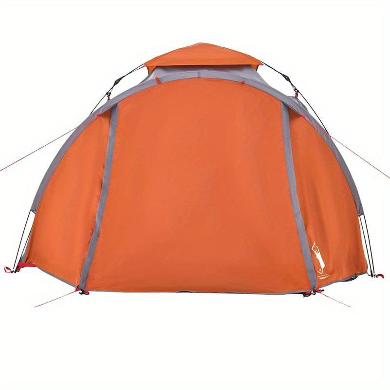3-Persoons Campingtent – Familie Tent – Buitentent – Vriendentent – Festival Tent – Lichtgewicht Polyester – Snelle Haak-en-Loop Sluiting – Grijs/Oranje