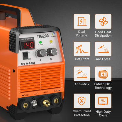 Lasapparaat – Lasmachine – Booglasapparaat – MMA Lasapparaat – TIG Lasapparaat – 200A Vermogen – Instelbare Nazitfunctie