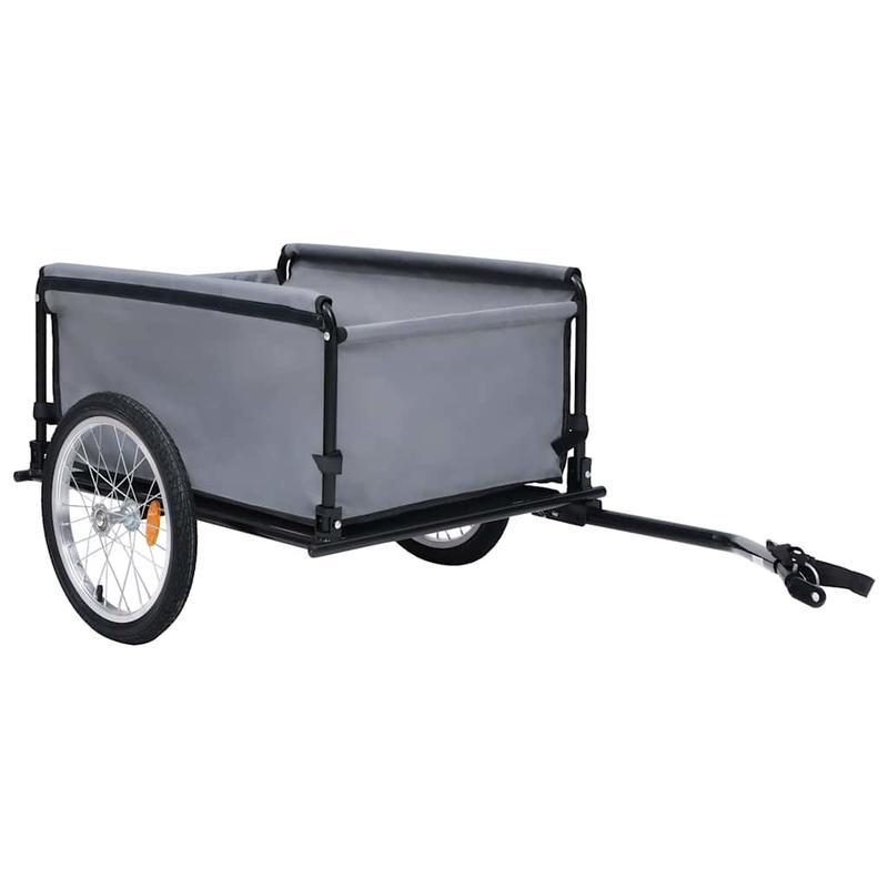 Fietskar – Fietsaanhanger – Bagagekar – Lastenfiets – Transportkar – Zwarte/blauwe stalen frame – Draaggewicht 65 kg – Snelkoppelsysteem