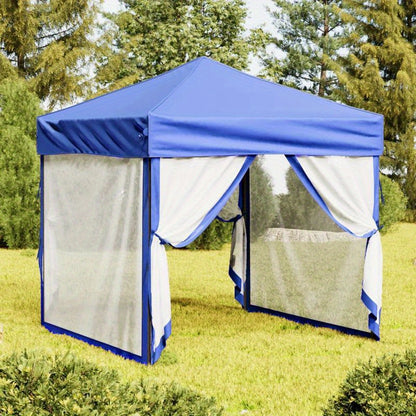 Outdoor Pavilion, Patio Tent, Party Tent, Foldable Party Tent, Side Wall Blue 2X2 Meters