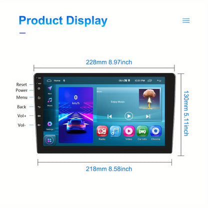 Podofo 2GB+64GB Android 13 Double Din Car Stereo Carplayer Android Auto, 22.86 cm Touchscreen Car Radio with GPS Navigation WiFi FM USB SWC Backup Camera Mic DVR Camera