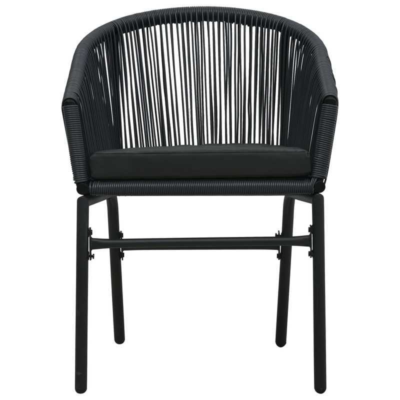 7pcs Garden Furniture Set in Black, Suitable for Temporary Outdoor Use.