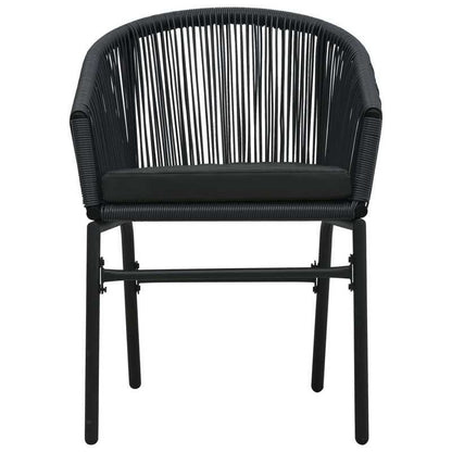7pcs Garden Furniture Set in Black, Suitable for Temporary Outdoor Use.