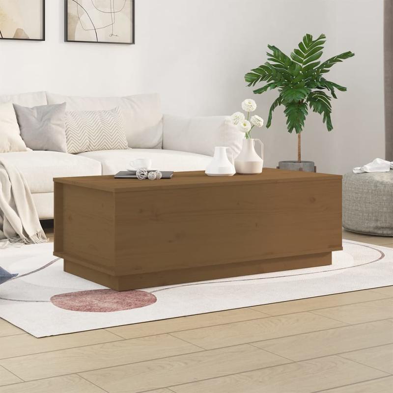 Coffee Table 100X50X35 Cm Solid Pine Wood Honingbruin Practical, Removable, Suitable for All Seasons