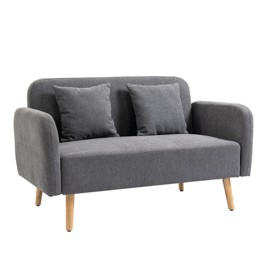 2-zitsbank – tweezitsbank – loveseat – zitbank – bankstel – fluwelen bekleding – verstelbare houten poten – 130x70x80 cm – inclusief 2 sierkussens