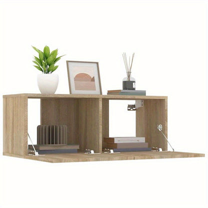tv meubel – tv kast – tv meubelen – tv dressoir – tv wandmeubel – ruimtebesparend design – Sonoma eiken MDF hout 80x30x30 cm