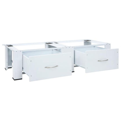 Wasmachine Onderkast – Wasmachine Onderstel – Wasmachine Plint – Wasmachine Sokkel – Wasmachine Basis – Dubbele Wasmachine Onderkast – Stevig Kunststof – Verstelbare Voeten