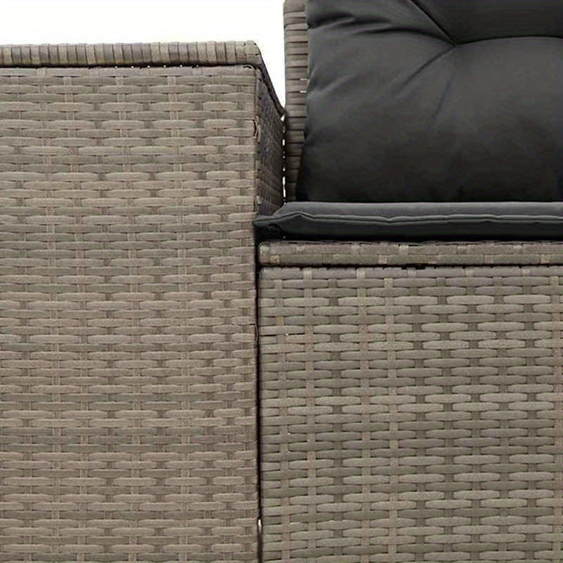 Buitensofa – Loungeset – Tuinbank – Loungemeubel – 2-zits Sofa – Weerbestendig Rotan – Comfortabele Kussens – Stijlvol Grijs