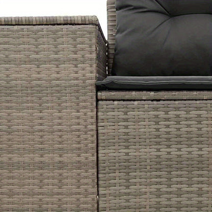 Buitensofa – Loungeset – Tuinbank – Loungemeubel – 2-zits Sofa – Weerbestendig Rotan – Comfortabele Kussens – Stijlvol Grijs