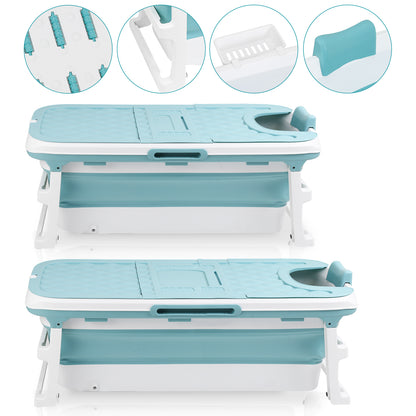 Opvouwbaar Bad – Opvouwbare Badkuip – Zitbad – Ligbad – Bath Bucket – XXL 149 cm – Duurzaam PP + TPE Materiaal – Inclusief Afvoerslang en Badkussen