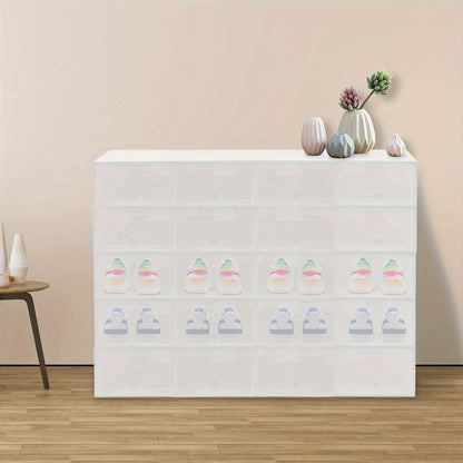Schoenendozen – Opbergdozen – Schoenverpakking – Stapelboxen – Organizer – 20 Stuks Wit – Waterdicht ABS Plastic – Stapelbaar Met Flip Top Deksel