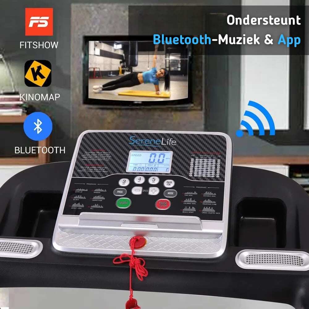 Loopband – Treadmill – Hardloopband – Fitnessapparaat – Inklapbare Loopband Zwart – LCD Display – 4 Verstelbare Hellingshoeken