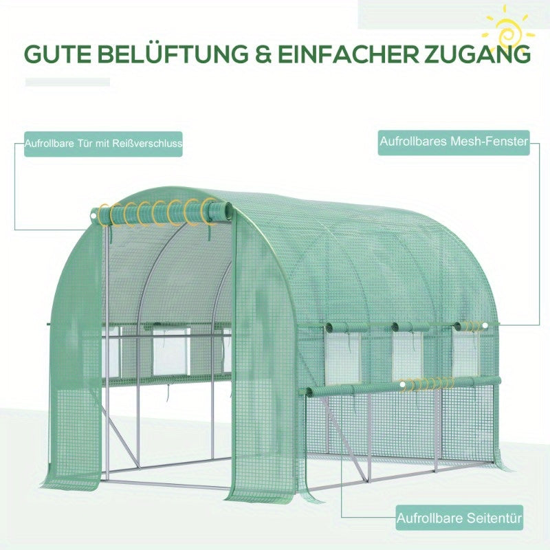 Kweekkas – Tuinkas – Broeikas – Plantenkas – Foliekas – Metalen Organizer Groen – Robuust Materiaal – Compact Formaat