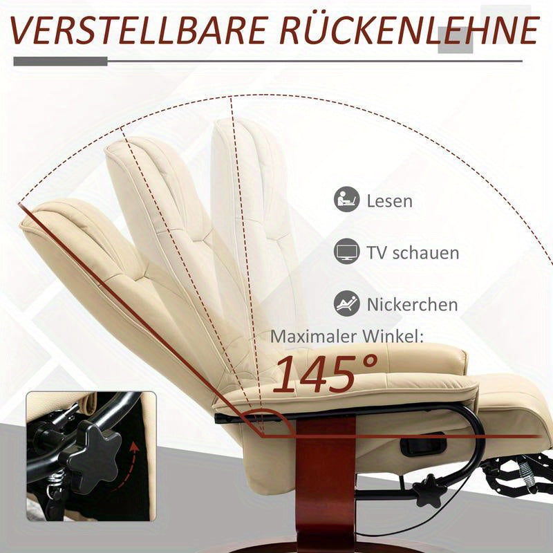 Adjustable Recliner Chair with 120kg Weight Capacity - Ergonomic Reclining Mechanism, Fabric & Wood Frame, 78x87x100cm Space-Saving Design for Living Room, Bedroom