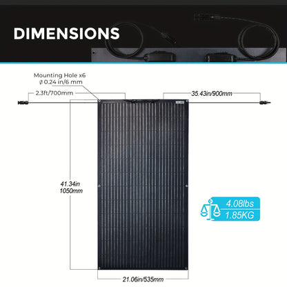 Flexibel Zonnepaneel – Zonnepaneel Camper – Zonnepaneel Boot – Draagbaar Zonnepaneel – 110W Vermogen – Monokristallijn Silicium