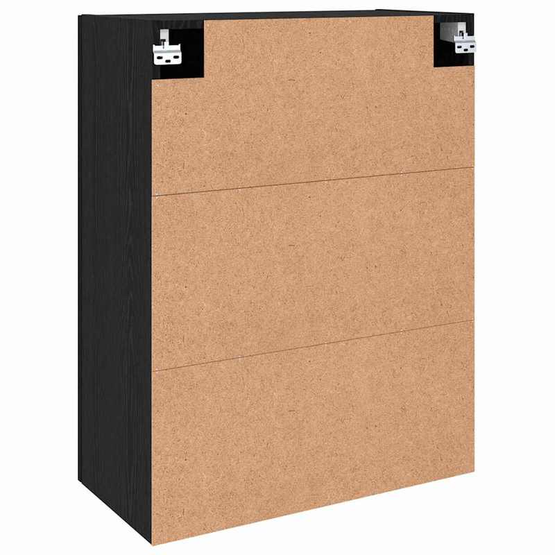 Wandkast – Wandkastje – Muurkast – Opbergkast – Opbergmeubel – Zwart Eikenhout – 2 Stuks – 69,5x34x90 cm – Stevig En Duurzaam