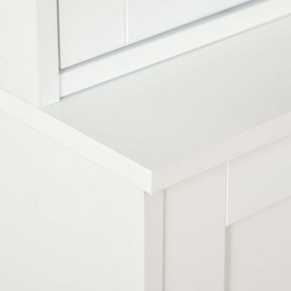 Boekenkast – Boekenrek – Opbergkast – Vitrinekast – Kast – 2 Glazen Deuren – 4 Verstelbare Legplanken – Wit MDF