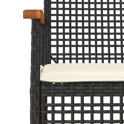 Garden chairs with pillows 2pcs black poly rattan acacia wood Add a touch of rustic charm to your dining room, garden, or terrace with this wooden garden chair! If you're looking for durable garden furniture, this is the idea