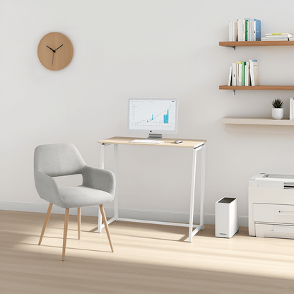 Opvouwbaar Bureau – Werkplek – Studieplek – Tafel – Schrijfplek – Scandinavisch Design – Eikenhout – Metalen Frame – Compact 41,5x80x74 cm
