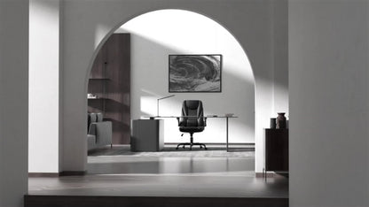 KERDOM Heavy Duty Executive Office Chair - Extra Wide Big and Tall Computer Desk Chair with Ergonomic High Back Support, Height-Adjustable, 135° Tilt & Rocker Mechanism, Lumbar Cushion, Flip-Up Arms, Heavy Duty 150kg/330lbs