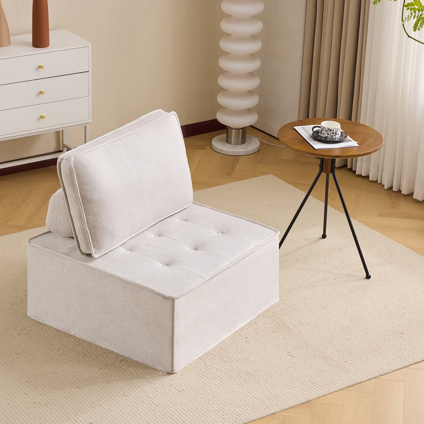 Single Sofa,  Seating Set, Living Room Armchair, Bean Bag Chair, Bedroom Sofa, Guest Room Sofa, Beige
