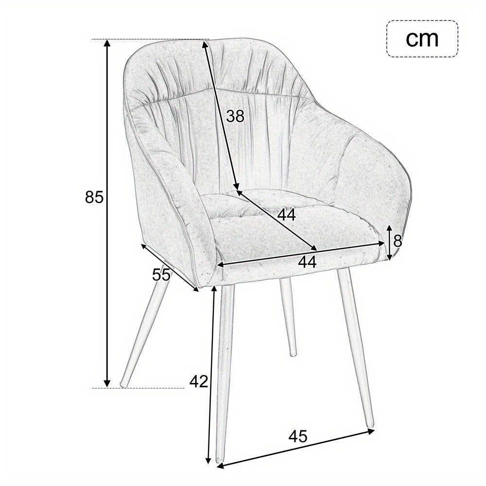 Eetkamerstoel Set 2 – Stoel Met Armleuning – Velours Stoel – Keukenstoel – Woonkamerstoel – Metalen Poot – Verstelbare Voorkant – Luxe Bruin Velours