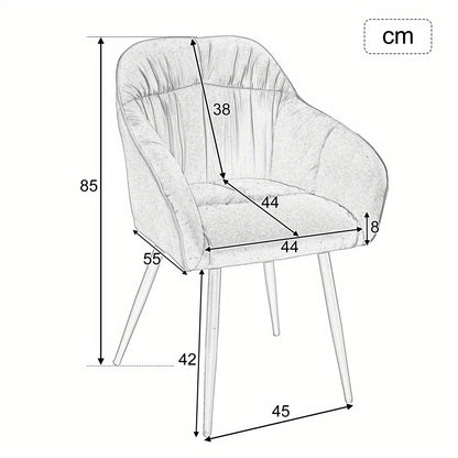 Eetkamerstoel Set 2 – Stoel Met Armleuning – Velours Stoel – Keukenstoel – Woonkamerstoel – Metalen Poot – Verstelbare Voorkant – Luxe Bruin Velours