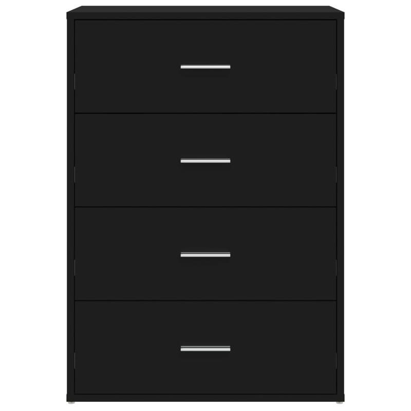 Modern Black Wooden Sideboard with 4 Drawers - 60x31x84cm, Minimalist Design, Removable Storage, Perfect for Living Room or Bedroom, Bedroom Storage Unit | Sleek Storage Unit | Wooden Construction, Sideboard Storage