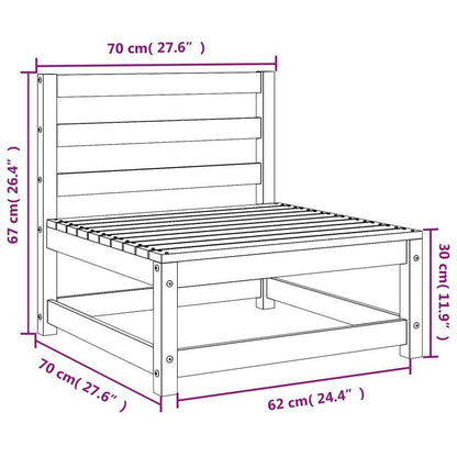 Houten Tuinbank 3-Delig – Armlos Loungeset – Buitenbank – Patio Meubel – Solid Pine Hout – Duurzaam Materiaal – Weerbestendig Design