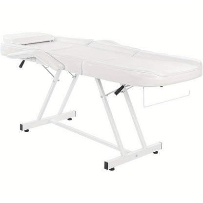 Behandelstoel – Behandelbank – Massagetafel – Gezichtsbed – Salonstoel – Wit – Ergonomisch Ontwerp – Stevig Metalen Frame