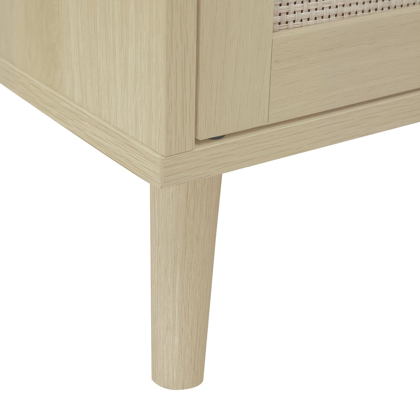 Schoenenbank – Schoenenkast – Schoenenrek – Opbergbank – Halbank – Bohemian Stijl – Rieten Deurtjes – Natuurlijke Houtlook – 3,2 Kuub Opbergruimte – 68,58 cm Hoog