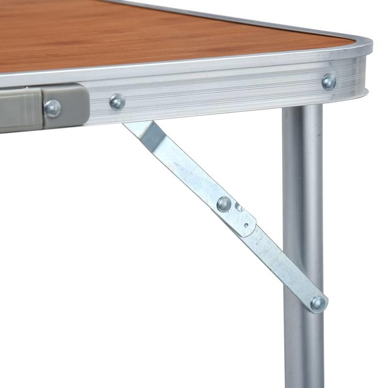 Opvouwbare Campingtafel – Kampeertafel – Picknicktafel – Tuinmeubel – Outdoor Tafel – Aluminium Frame – Houten Tafelblad – Compact Opvouwbaar