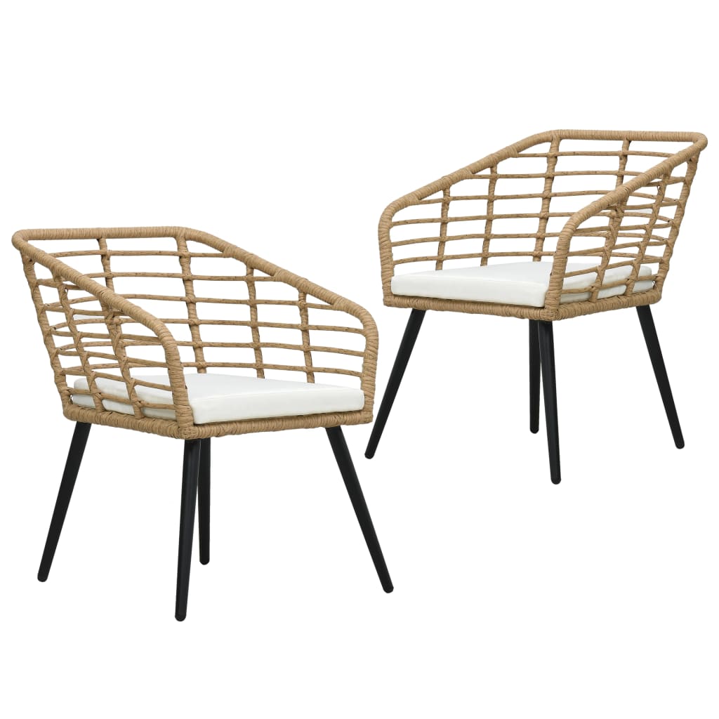 Tuinstoelen – Buitenzitmeubelen – Balkonstoelen – Terrasstoelen – Stalen Frame – Weerbestendig PE-Rattan