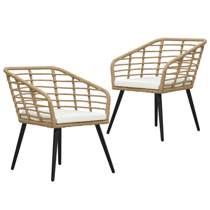 Tuinstoelen – Buitenzitmeubelen – Balkonstoelen – Terrasstoelen – Stalen Frame – Weerbestendig PE-Rattan