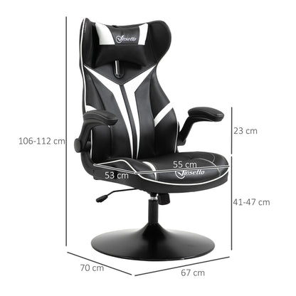 Gamingstoel – Ergonomische Bureaustoel – Gamestoel – Draaistoel – Comfortstoel – Zwart-Grijs – Verstelbare Hoogte – Kantelfunctie met Vergrendeling